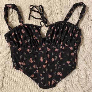 BLACK FLORAL CORSET